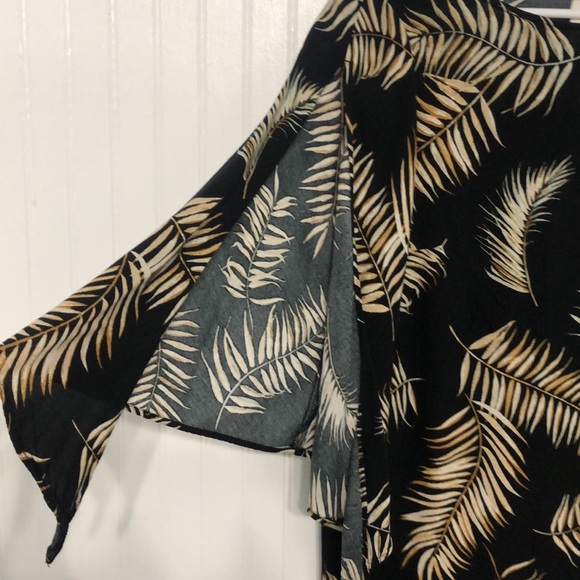 H&M Botanical Peek-a-Boo Split Sleeves DRESS Boat Neck - Picture 3 of 4